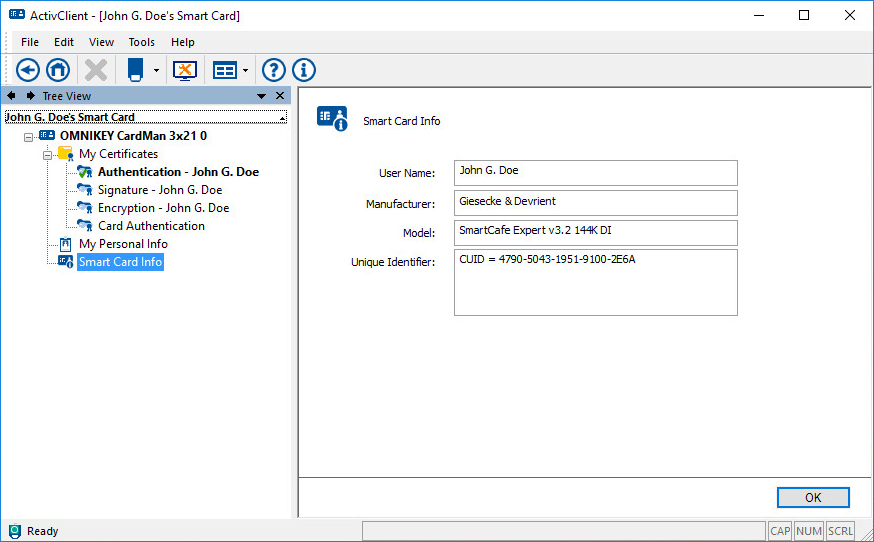 Smartcard Number View Smart Card Information