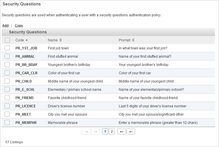 Configure Security Questions | ActivID Appliance | HID Global