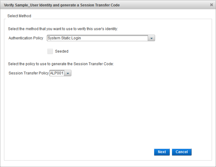 Manage Session Transfer Codes | ActivID Appliance | HID Global