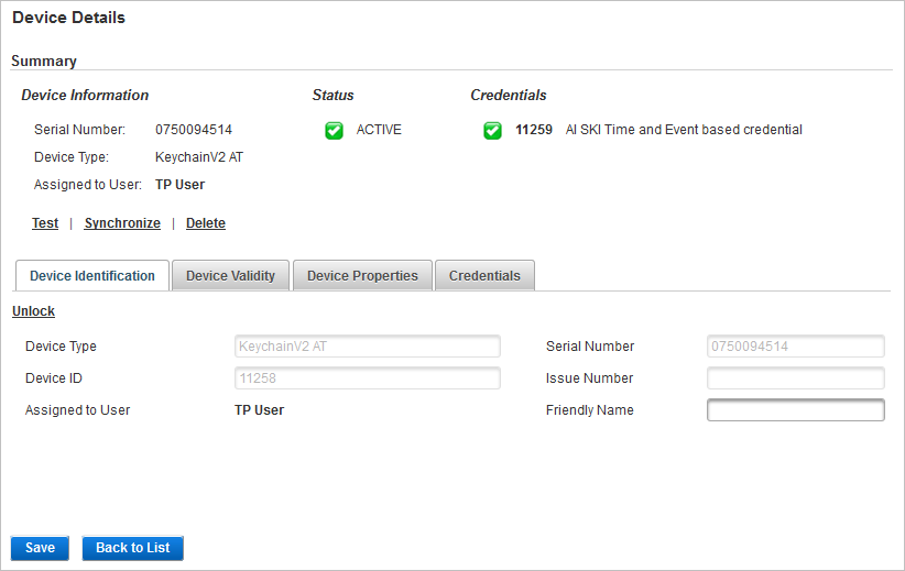View the Device Details | ActivID AS | HID Global