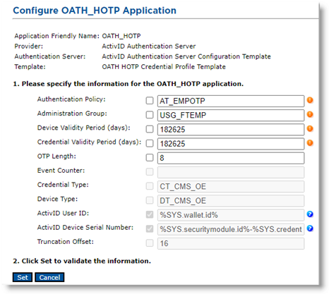 Configuring an OATH Application with ActivID Authentication Server ...