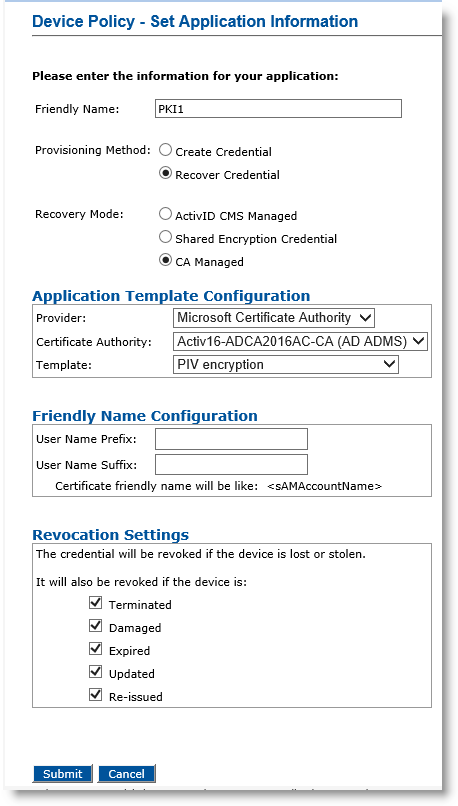 Rules for Key Recovery | ActivID CMS | HID Global
