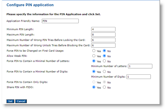 File All Pin Configuring a PIN Application | ActivID CMS | HID Global