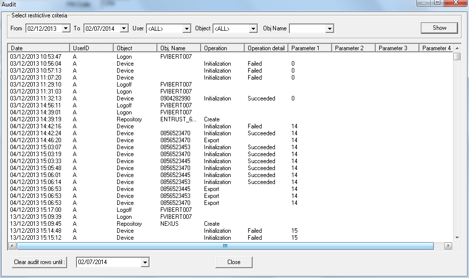 Manage Audit Services | ActivID Device Initialization Tool | HID Global