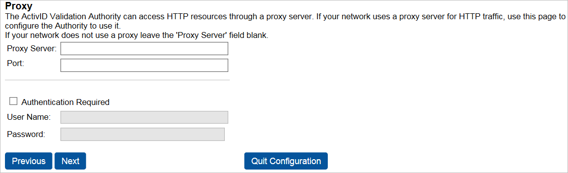 Configuring the Proxy