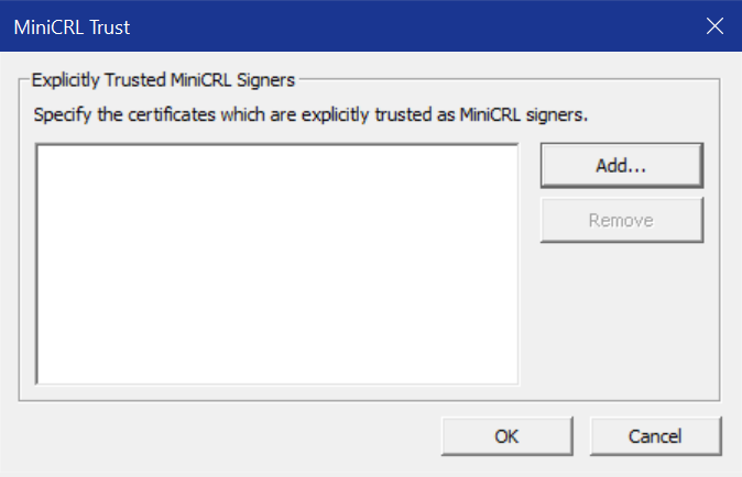 Configure MiniCRL Trust