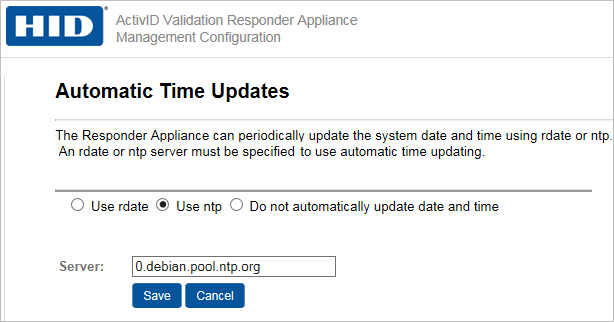 Set Validation Responder Appliance Date and Time