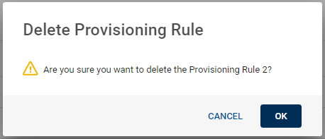 Deleting a Provisioning Rule