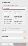 The Personalize dialog for Crescendo 4000.