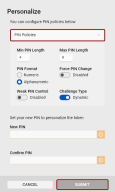 The Personalize dialog for Crescendo 2300