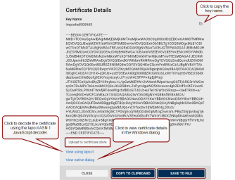 Certificate Details dialog