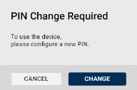 Image of PIN Change Required pop-up