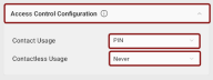 The Access Control Configuration options highlighted