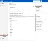 APDU Access screen with the Selected Applet ACA section and ACA Commands section highlited.