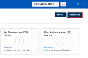 The Certificates view with the Generate button highlighted.