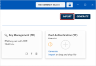 Certificates view with Import button highlighted.