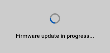 Screenshot of firmware update in progress