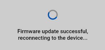 Dialog confirming a successful firmware update