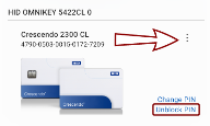 A device tile with the kebab menu icon and the Unblock PIN link highlighted.