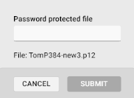 The Password protected file dialog.