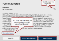 Public Key Details dialog.