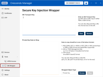 The Secure Key Injection Wrapper view.