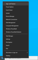 Windows right-click Start menu