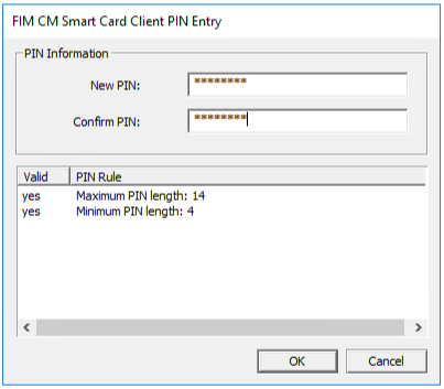 PIN Entry dialog