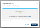 Device Management import device file active