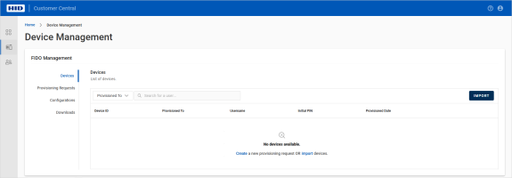 Device Management empty list of devices