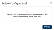 Device Management Delete configuration error