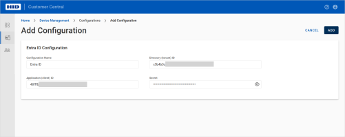 Device Management Add configuration