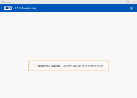 FIDO Provisioning app operation not supported