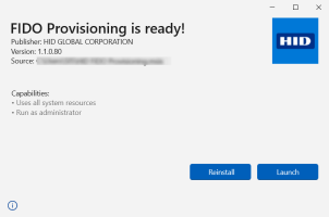 FIDO Provisioning app ready