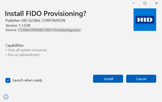 Install FIDO Provisioning app