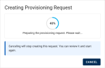 Device Management request creation progress