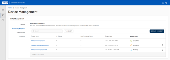 Device Management list of requests