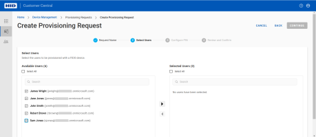 Device Management Add request users