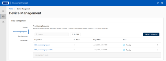 Device Management List of requests