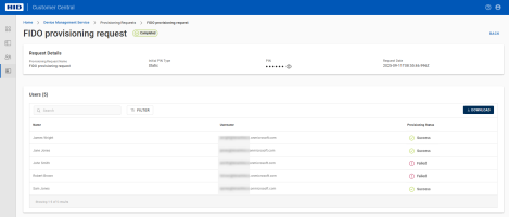 Device Management request details static PIN