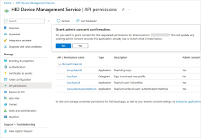 Entra ID app API grant admin consent