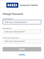 Customer Central change password