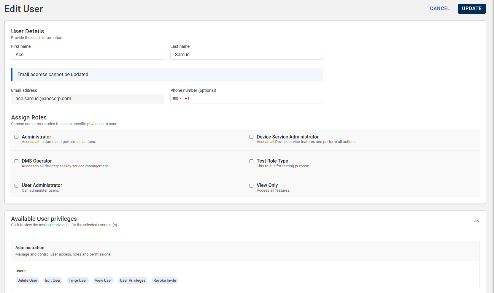 Edit a User Account | Customer Central | HID Global Corporation
