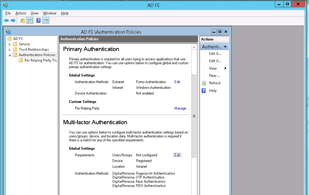 Integrating the DigitalPersona ADFS Extension | DigitalPersona AD | HID ...