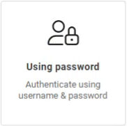 Close up of Using password button from HID CMS Self-Servcie log in screen