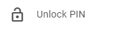 Unlock PIN menu item