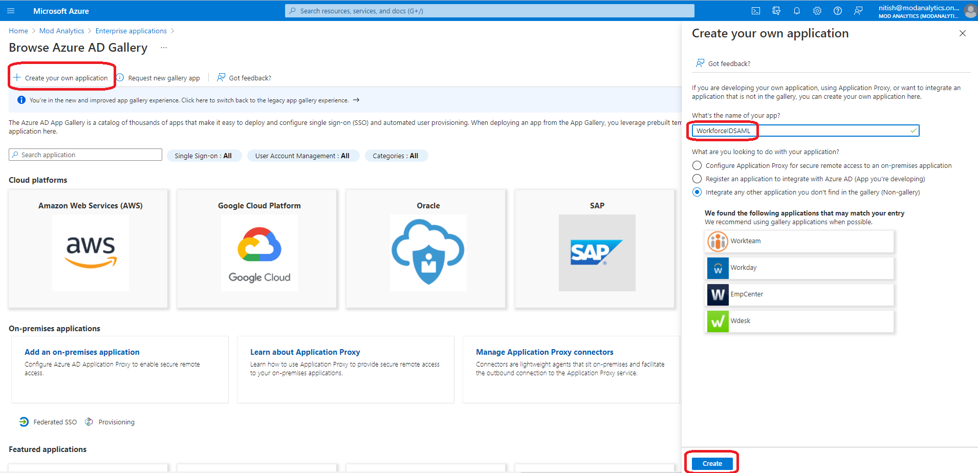 Enable SAML Authentication in Azure AD