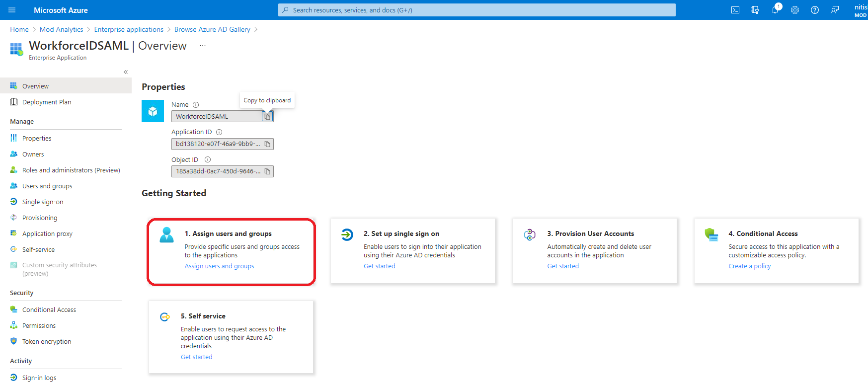 Enable SAML Authentication in Azure AD