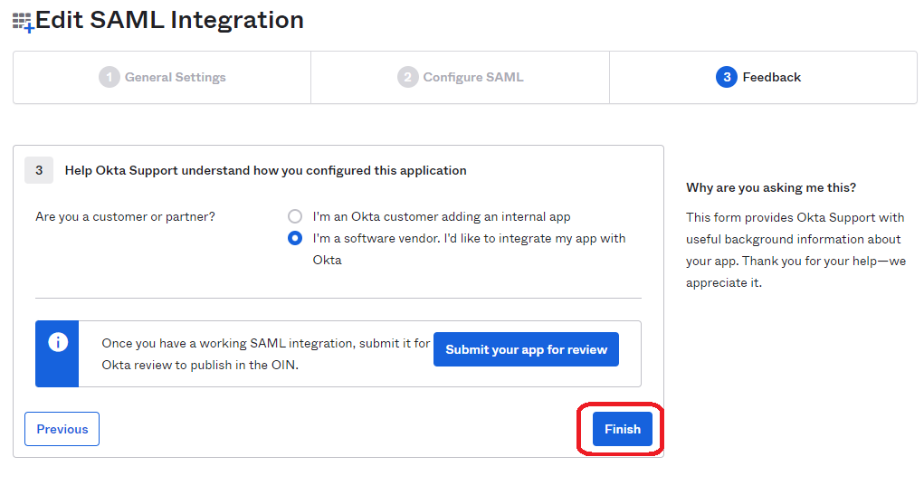 Enable SAML Authentication in Okta