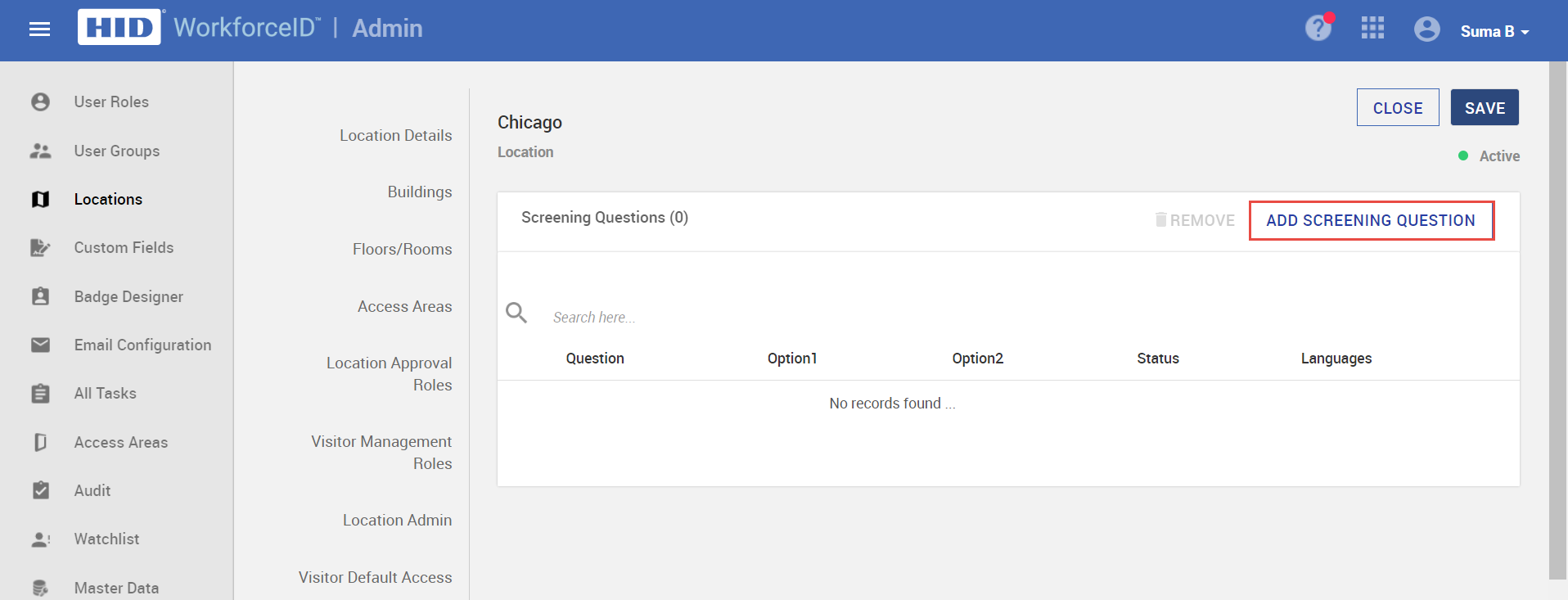 Add Screening Questions